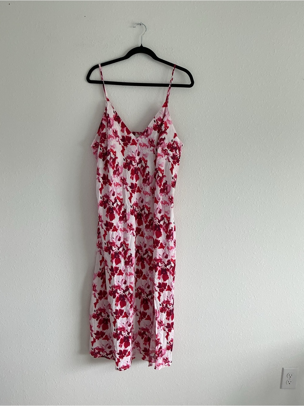 a new day Pink and White Floral Slip Midi Dress